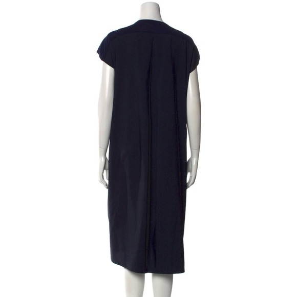 Women’s Lafayette 148 Crew Neck Midi Length Dress, Navy Blue, Size Large, - Picture 12 of 15